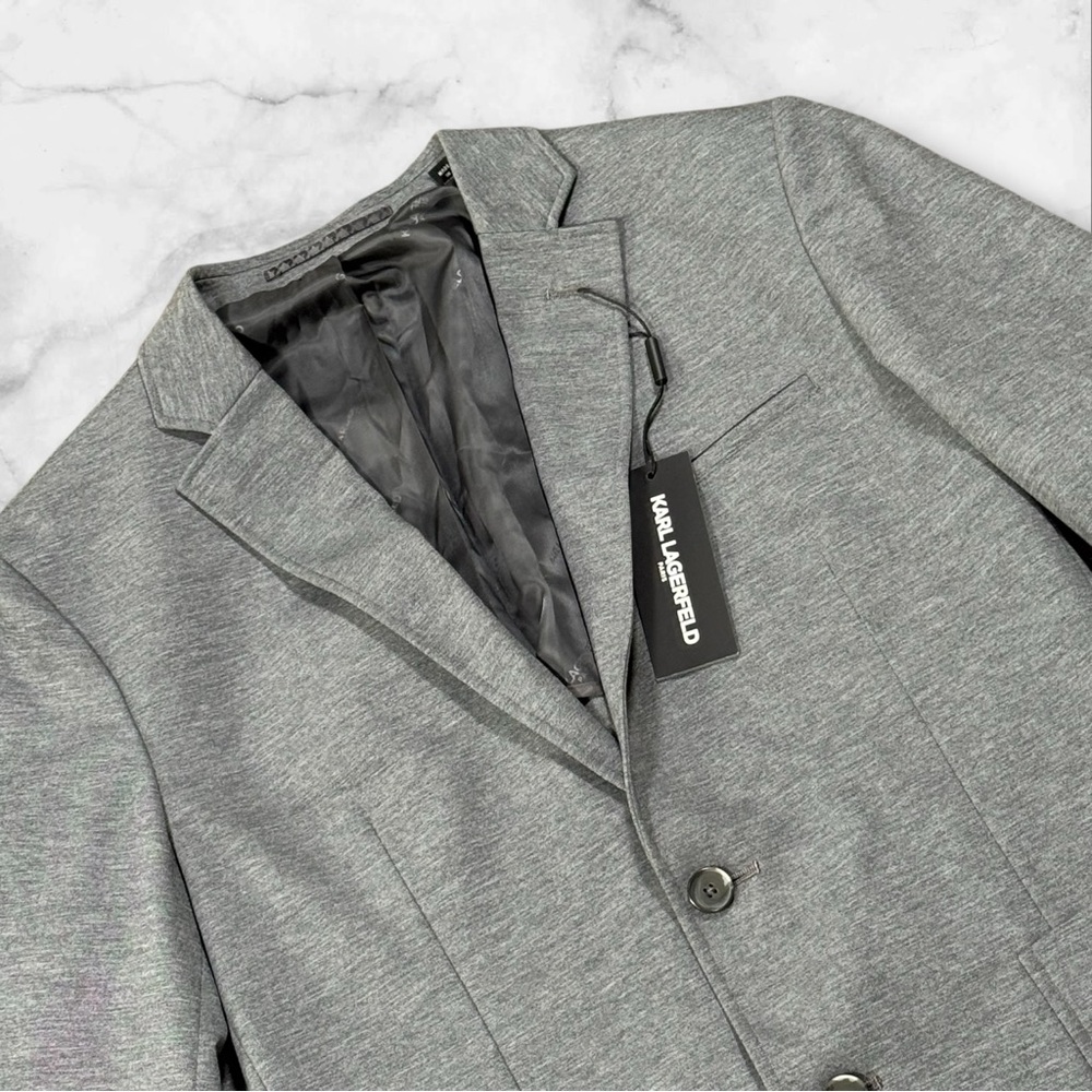 NWT‎ Karl Lagerfeld Men 2 Button Grey Stretch Jacket Size 40R Volney